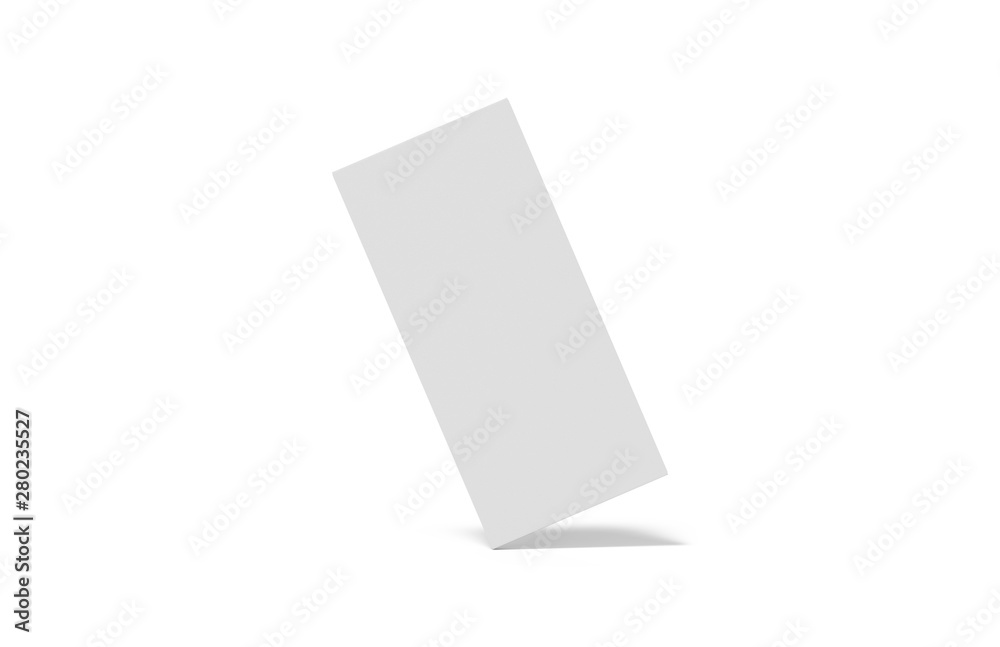 White slim cardboard box template for chocolate, crayons, pencils. Mock up template on isolated white background, 3d illustration White slim cardboard box template for chocolate, crayons, pencils. Mock up template on isolated white background, 3d illustration