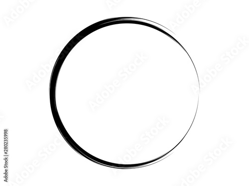 Grunge circle made of black ink.Grunge black paint logo.Oval element made for marking.