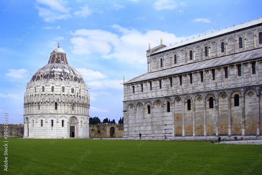 Battistero di San Giovanni, Pisa. Italy In Christian architecture the baptistery is the separate centrally planned structure surrounding the baptismal font.