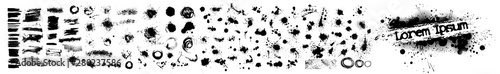 Fotografie, Obraz A set of black spots of paint. Vector illustration