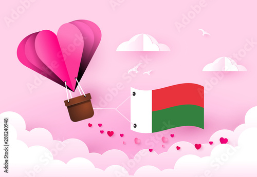 Heart air balloon with Madagascar for independence day or something similar