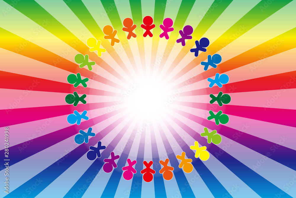 Obraz premium #Background #wallpaper #Vector #Illustration #design #free #free_size #charge_free #colorful #color rainbow,show business,entertainment,party,image 背景素材,広告宣伝ポスター,コピースペース,人の輪,楽しい仲間,家族,友達,無料,フリーサイズ,幸福