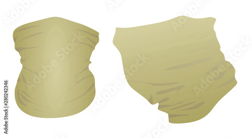 Robber beige neck scarf. vector illustration