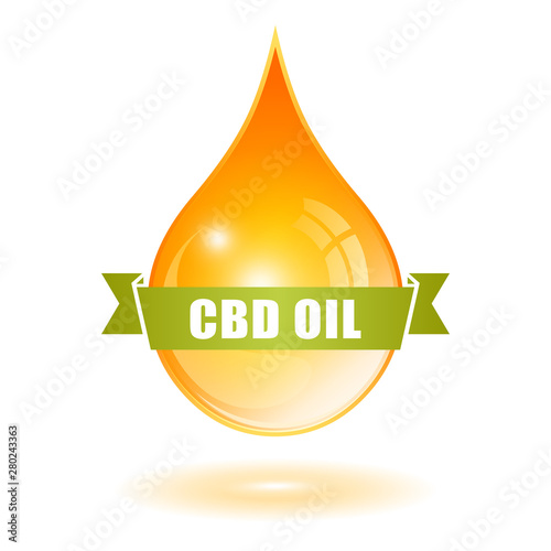 Yellow cbd oil drop