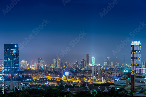 Wallpaper Mural High-rise buildings in Bangkok open fire at night. Torontodigital.ca