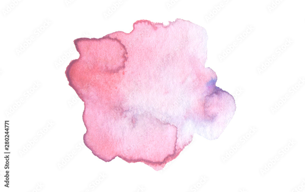 Abstract watercolor and acrylic blot painting. Pink Color design element.