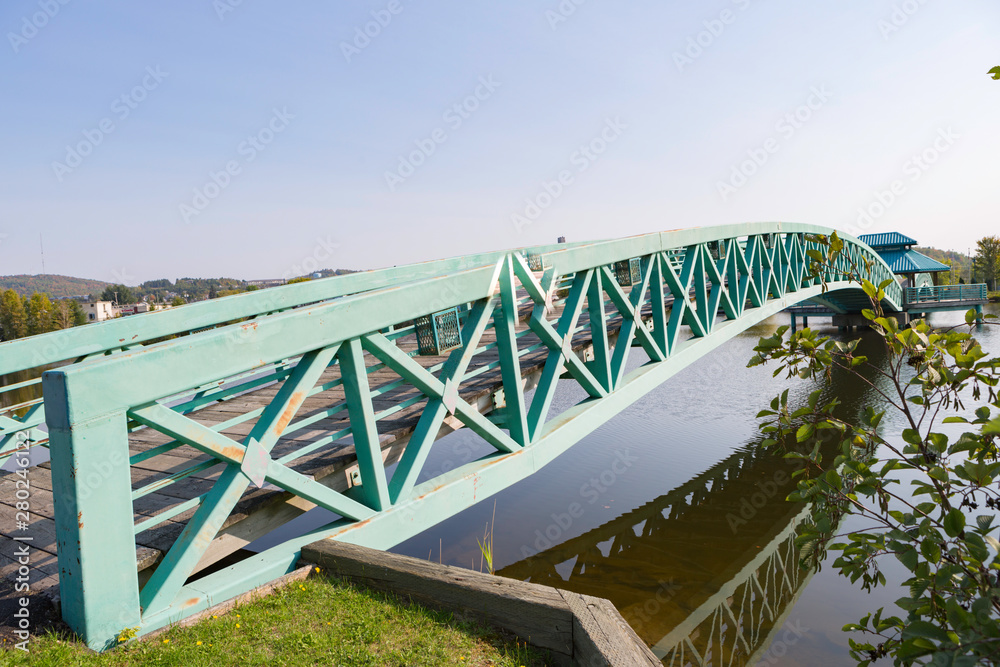 Edmunston,Canada,14,2017:The Edmundston–Madawaska Bridge is an international bridge