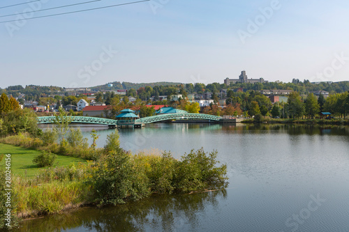 Edmunston,Canada,14,2017:The Edmundston–Madawaska Bridge is an international bridge