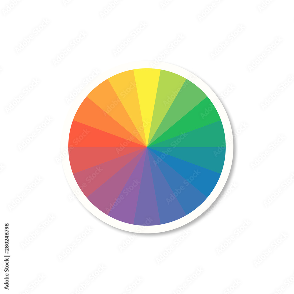 color circle with shadow on white background