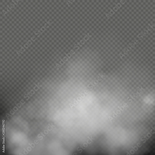 White fog, smoke or mist on transparent background. Special effect composition. EPS 10