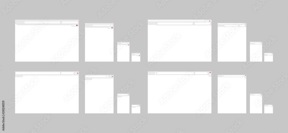 Set of web interface templates for different devices. Screen, digital ...