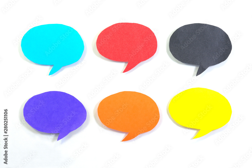 Multicolored speech bubble on white background Multicolored speech bubble on white background
