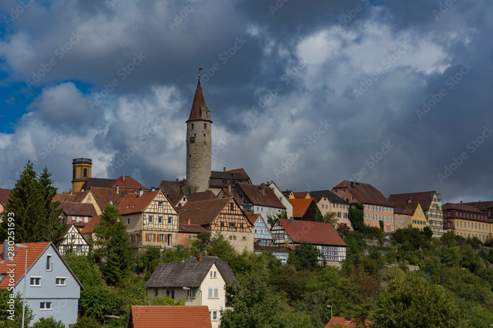 Obraz premium Kirchberg,Germany,9,2015:Small population within the route of the castles