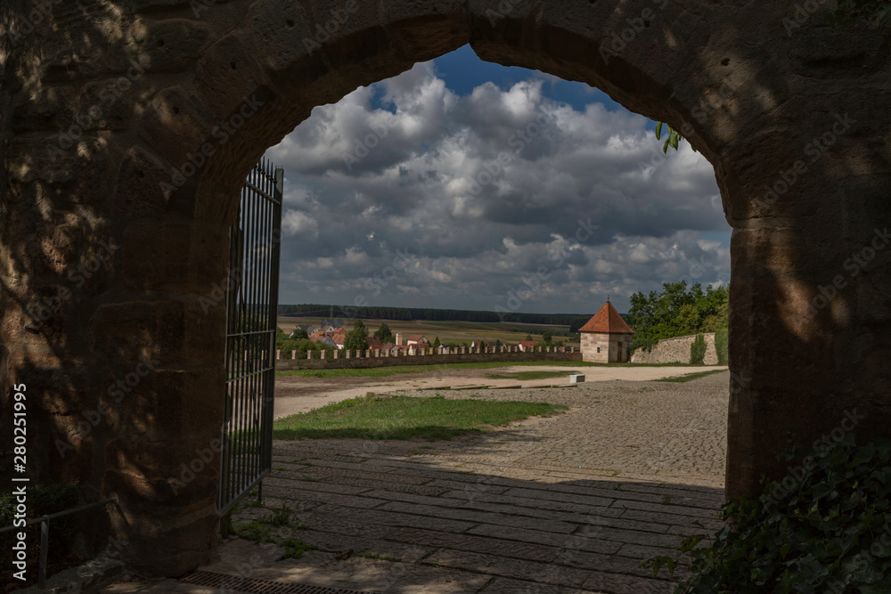 Obraz premium Adenberg,Germany,9,2015: Small town included in the route of the castles