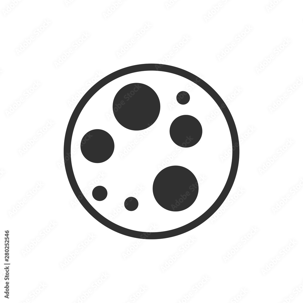 Moon icon template color editable. Moon symbol vector sign isolated on white background. Simple logo vector illustration for graphic and web design.