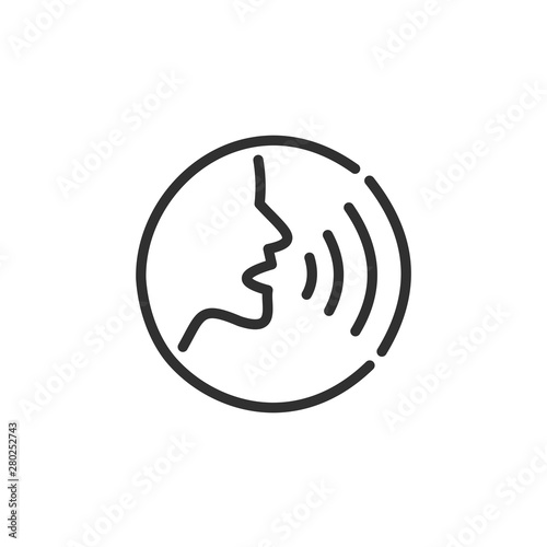 Voice recognition concept icon template color editable. Voice control symbol vector sign isolated on white background. Simple logo vector illustration for graphic and web design.
