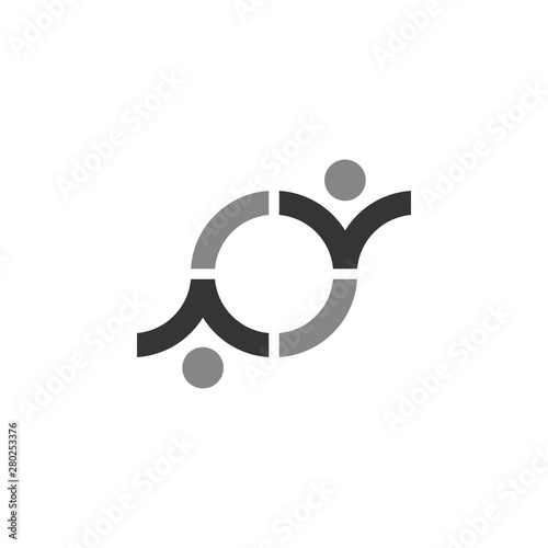 Letter YY with people silhouetter connection logo design vector photo