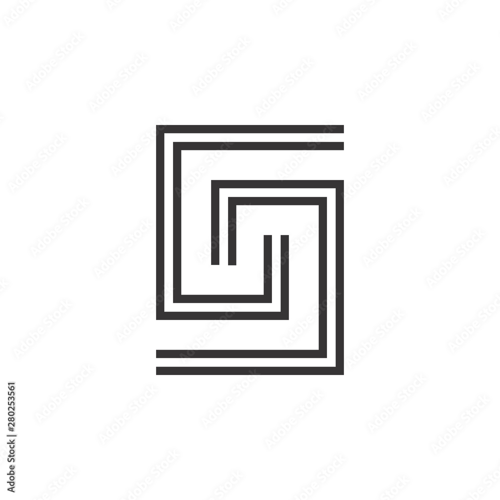Letter GS or CJ maze logo design vector