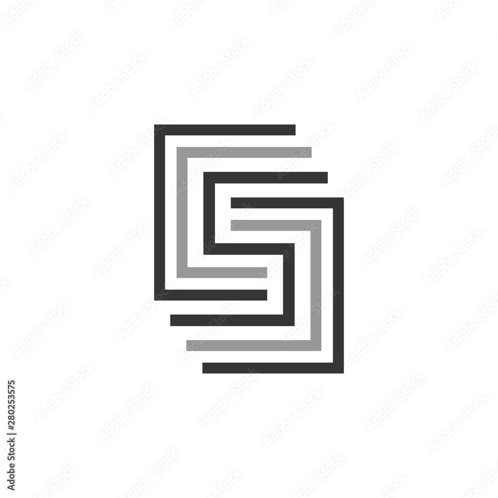 Letter CSJ Maze logo design vector