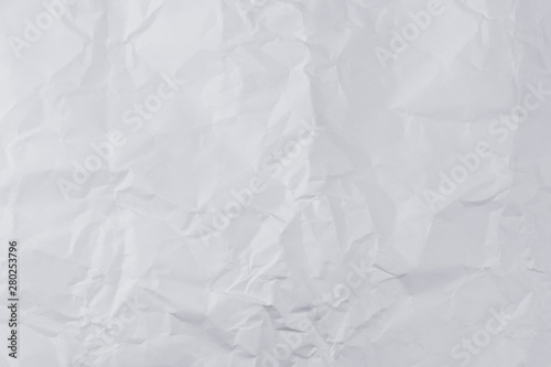 white crumpled paper texture background.