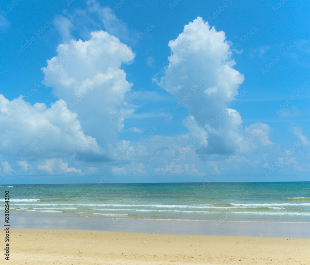 landscape, serenity, azure sea with an empty beach. blue sky with clouds landscape, serenity, azure sea with an empty beach. blue sky with clouds