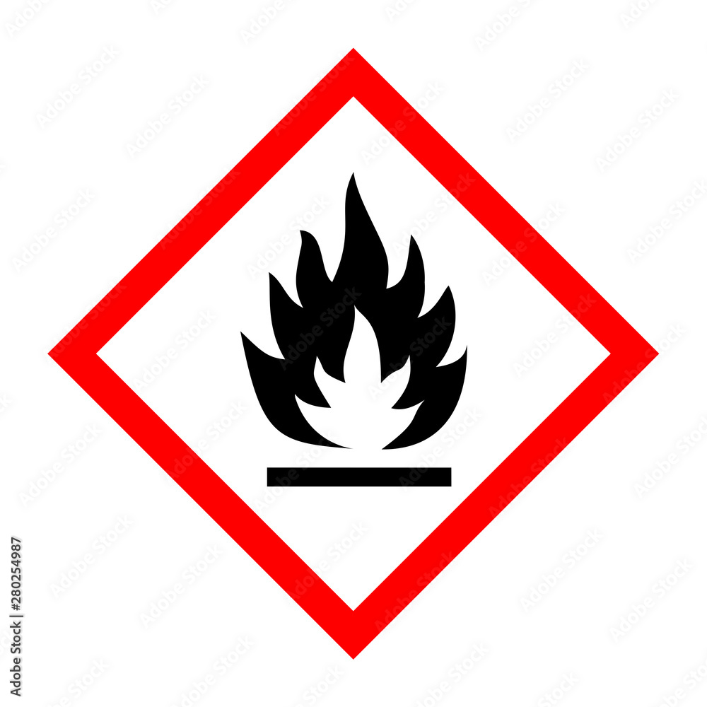 Pictogram for flammable substances Pictogram for flammable substances