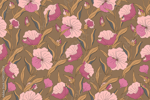 Art floral vector seamless pattern.