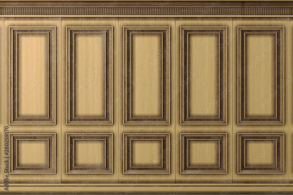 Classic wall vintage oak wood panels