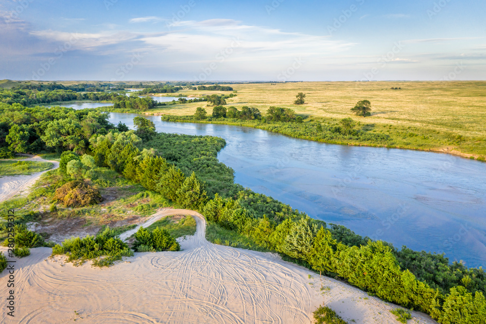 Dismal River meandering trough Nebraska Sandhills