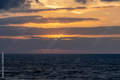 Sunrise over the Atlantic Ocean from Fuencaliente, La Palma, Canary Islands, Spain