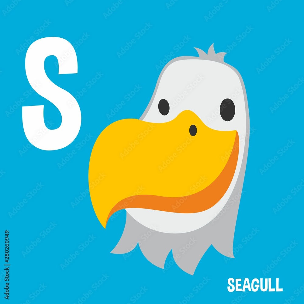 English Alphabet For Kids Letter S Seagull
