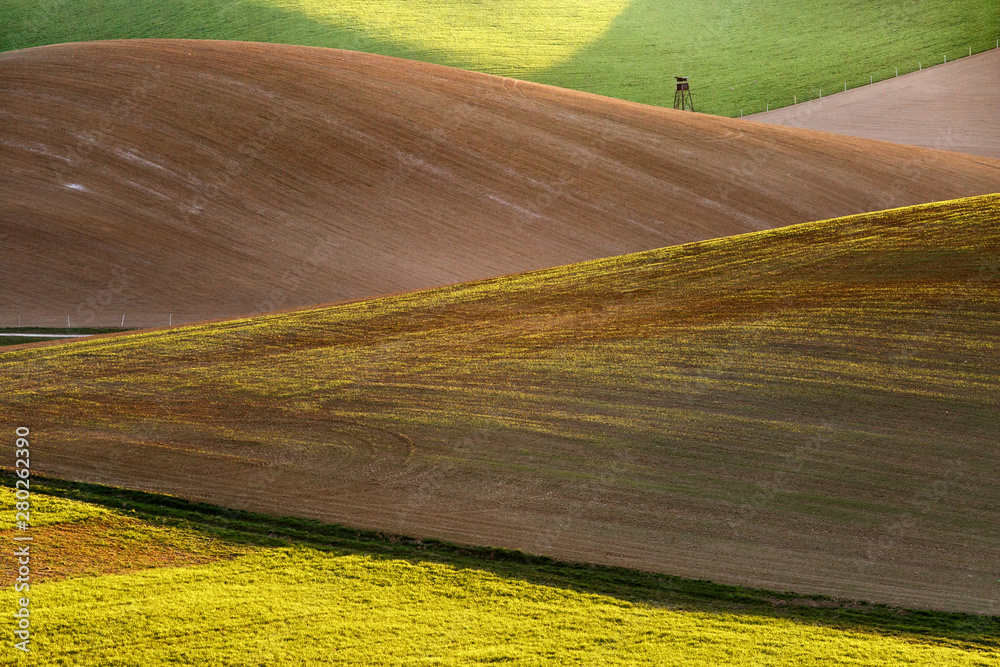 Hunting lookout in the fields, Turiec region, northern Slovakia. Hunting lookout in the fields, Turiec region, northern Slovakia.