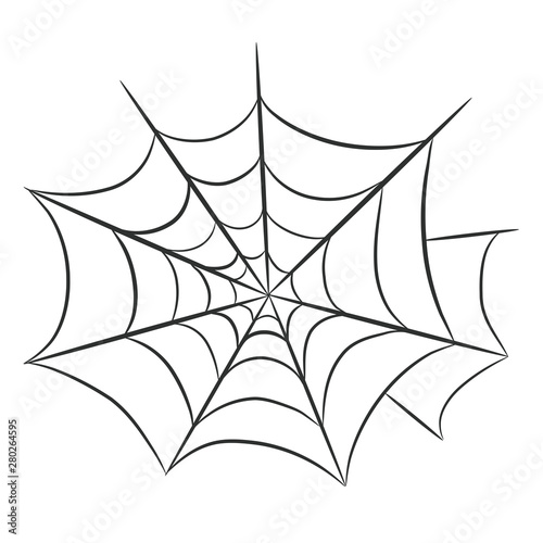 spider web for halloween design greeting card on white  stock vector illustration