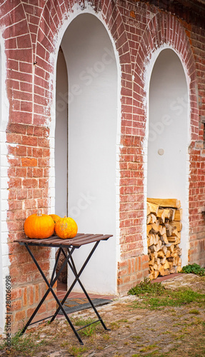 Restaurant with pumpkins in...