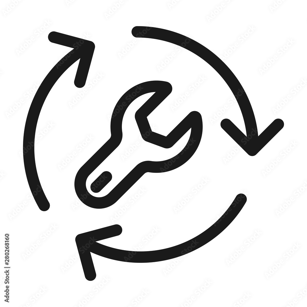 tech support, wrench - minimal line web icon. simple vector illustration. concept for infographic, website or app. tech support, wrench - minimal line web icon. simple vector illustration. concept for infographic, website or app.