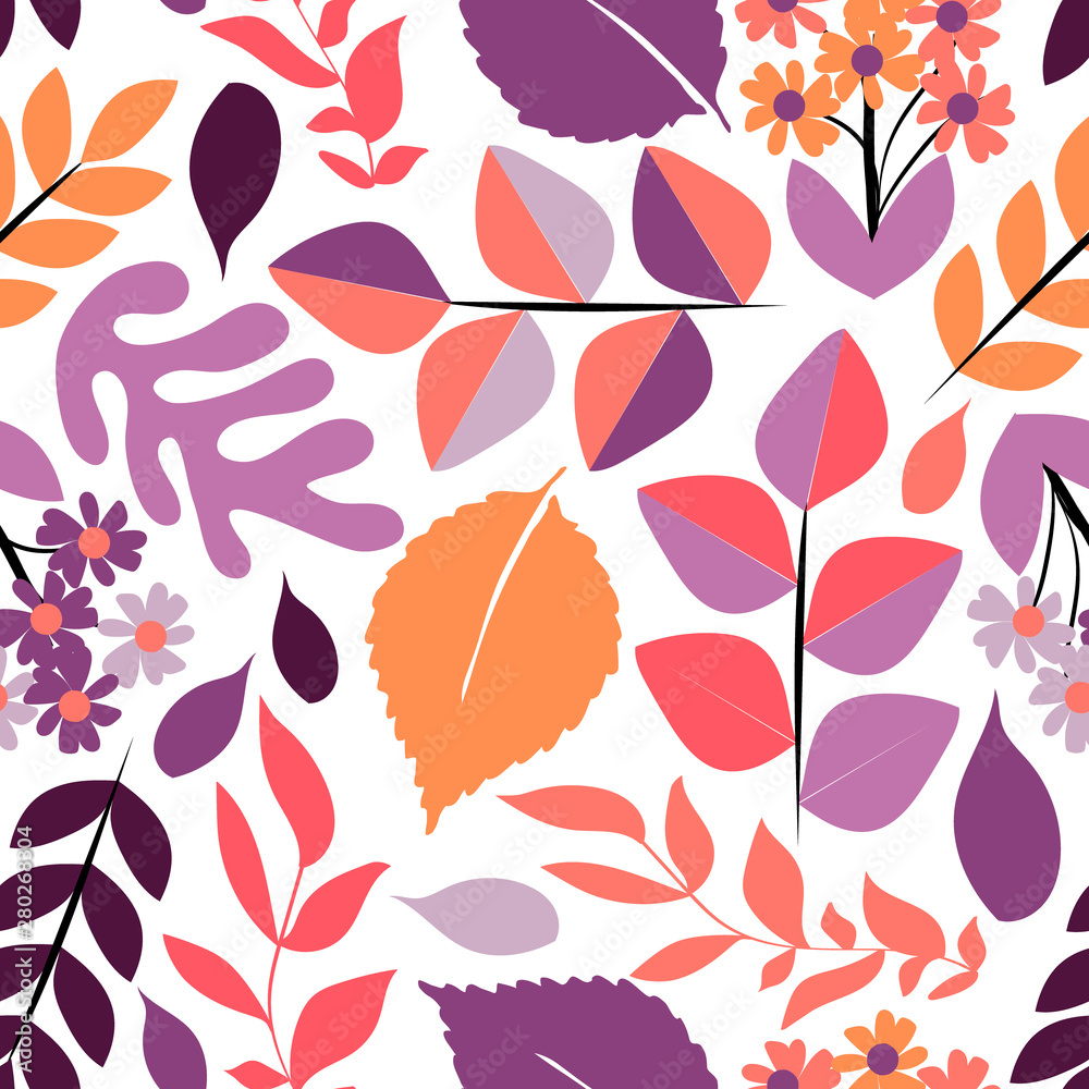 seamless pattern with autumn leaves