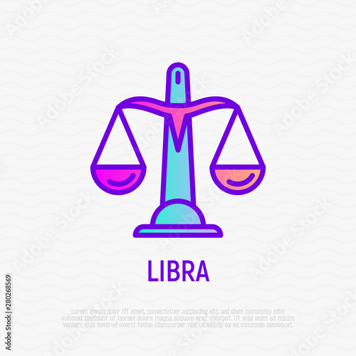 Libra thin line icon.  Modern vector illustration of astrological sign for horoscope.
