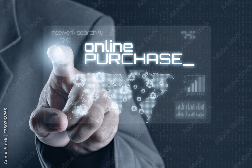 Business man pointing to virtual screen. Business & Technology Concept Business man pointing to virtual screen. Business & Technology Concept