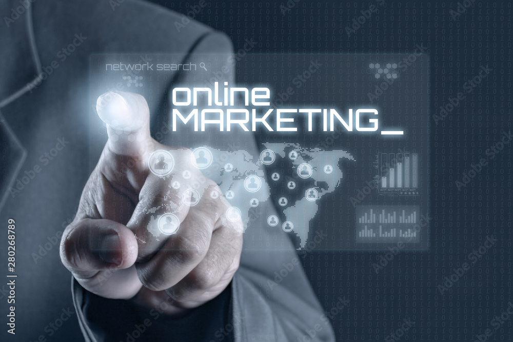 Business man pointing to virtual screen. Business & Technology Concept Business man pointing to virtual screen. Business & Technology Concept