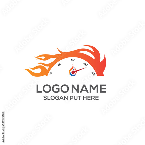 Slika na platnu Speed Meter Logo identity design template