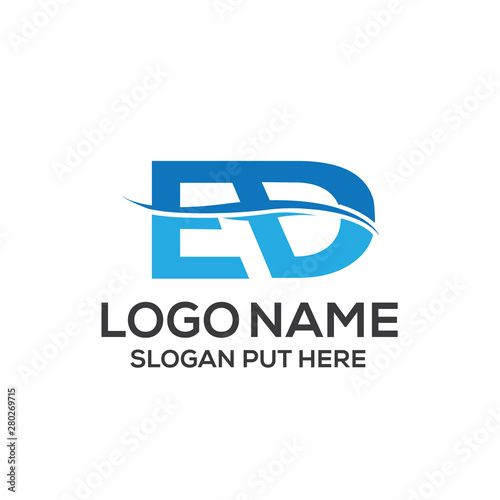 ED Letter logo design template