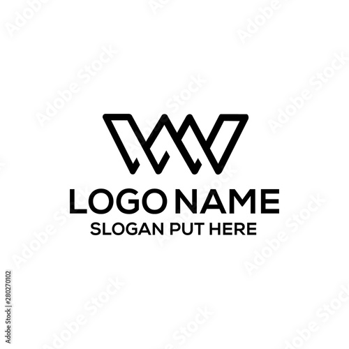Obraz na płótnie W Or WMW Letter logo design template