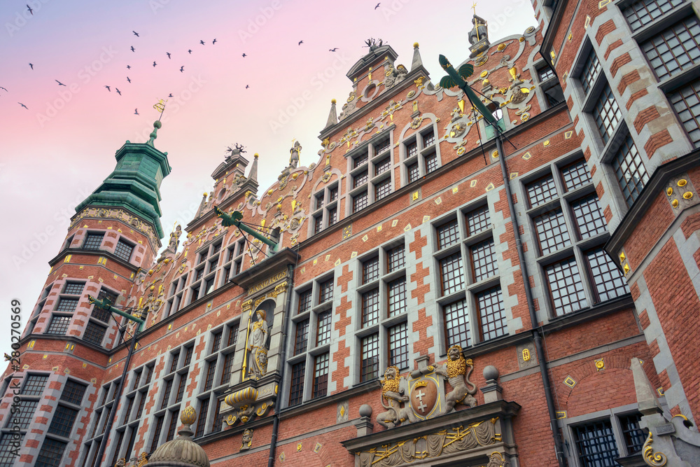 Fototapeta premium Stone bas-reliefs on the walls of Gdansk