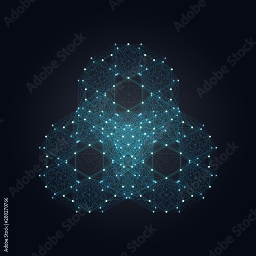 Wireframe vector element for scientific data or structure representation