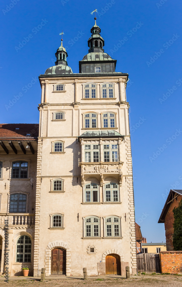 Tower of the historic castle in Gustrow, Germany