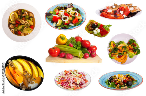 Set of vegetarian dishes