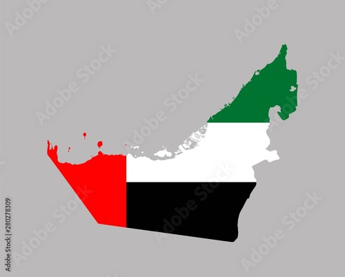 United Arab Emirates flag map icon. concept national uae symbol, logo illustration