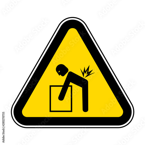 Lifting Hazard Symbol Sign Isolate On White Background,Vector Illustration EPS.10