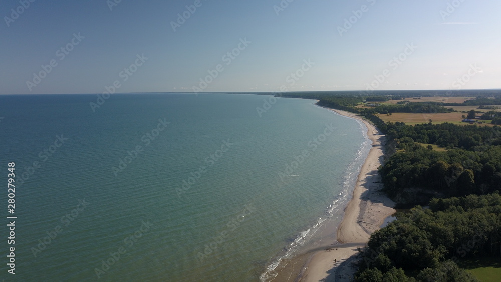 Aerial view of coastline Jurkalne Baltic sea Latvia