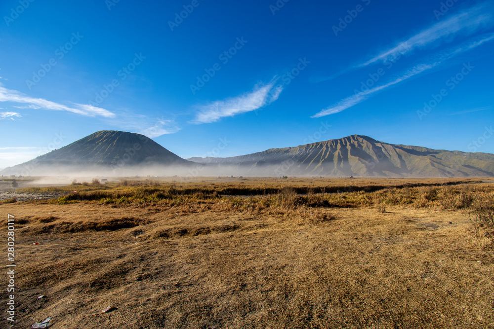 Mount Bromo volcano during sunrise, 2019 East Java, Indonesia Mount Bromo volcano during sunrise, 2019 East Java, Indonesia